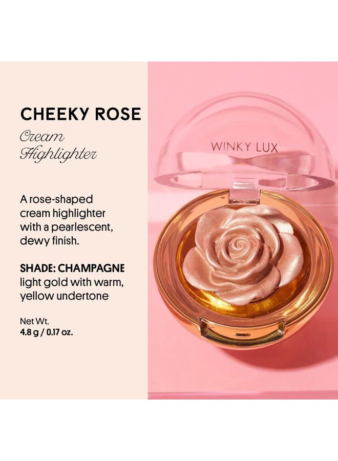 Winky Lux Cheeky Rose, Cream Highlighter with Vitamin E, Gold Highlighter, Makeup Highlighter, Champagne - Image 2